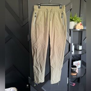 Amazon Green Jogger Pants Drawstring Waist Zipper Pockets Size Large